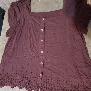 Torrid Deep Purple Button-Down Blouse